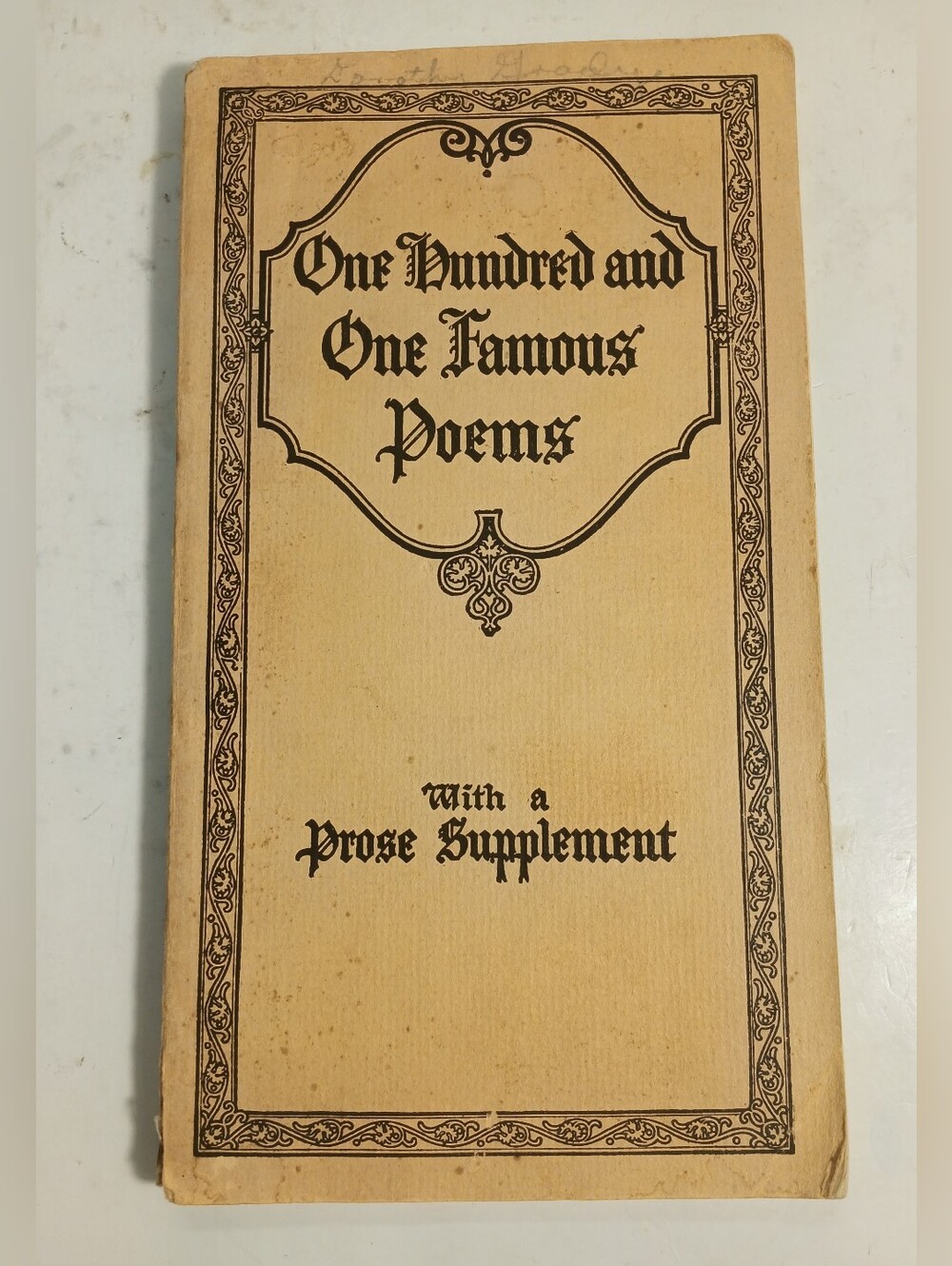 1929 One Hundred and One Famous Poems with a Prose Supplement Roy J. Cook. PB